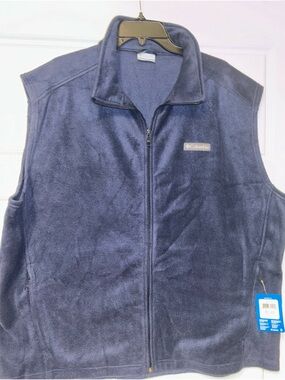 Columbia Navy Fleece Vest with Teal Trim